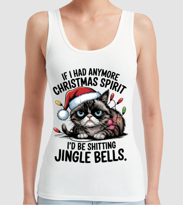 Christmas Spirit Grumpy Cat Alb model alb pe tricou