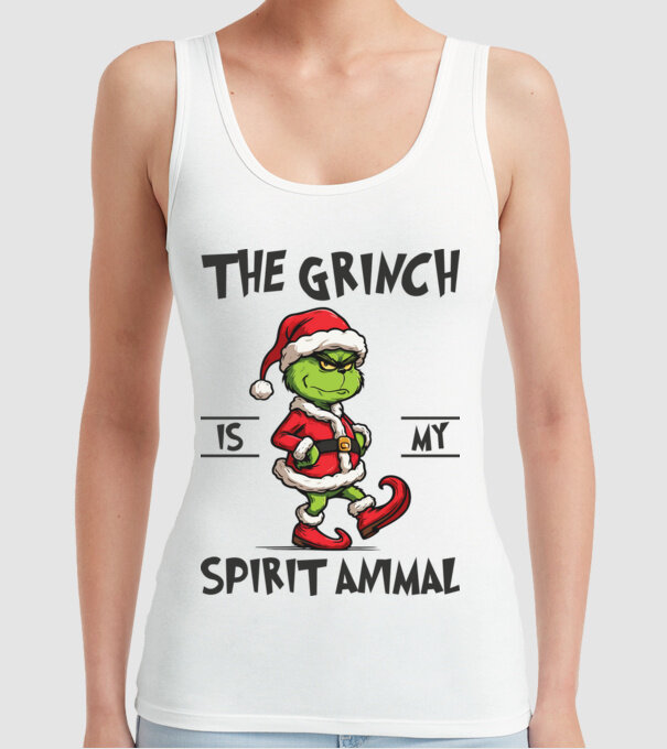 Grinch is my spirit animal model alb pe tricou