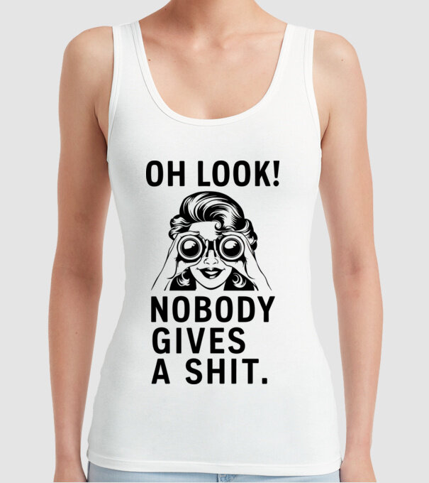 Nobody Gives a shit model alb pe tricou