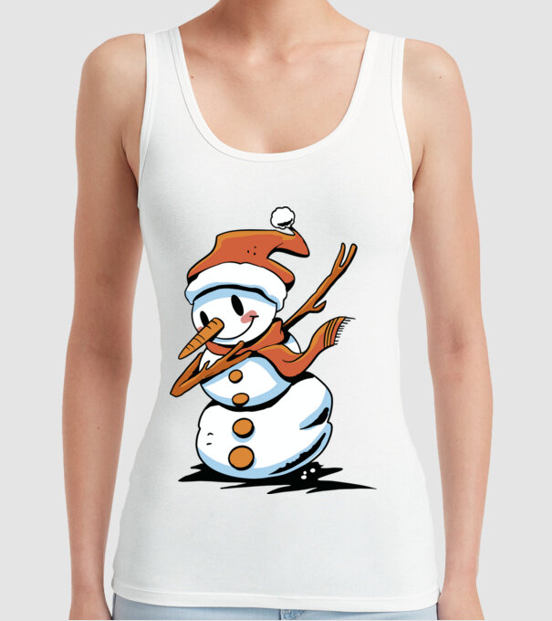 om de zăpadă Dab model alb pe tricou