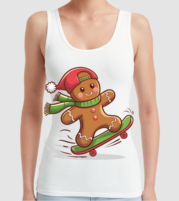 Patinator de turtă dulce model alb pe tricou
