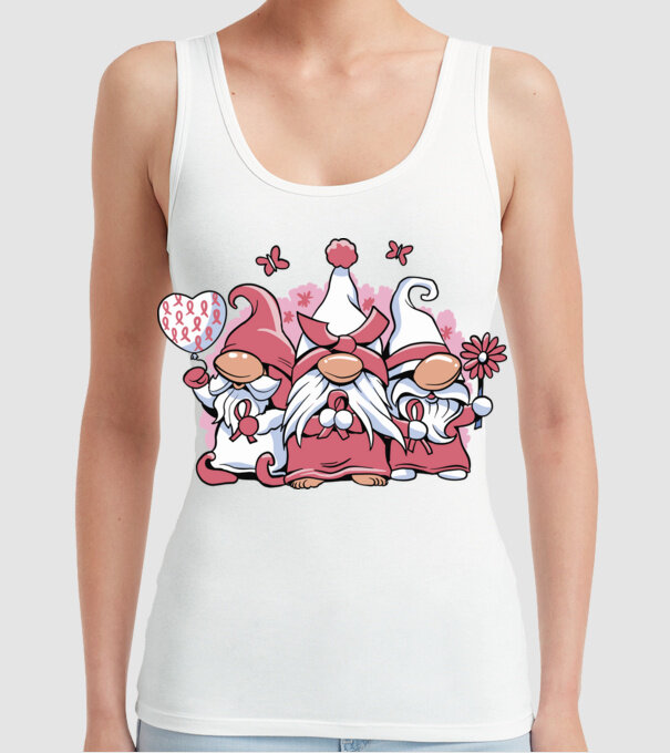 Pink christmas Gnomes model alb pe tricou
