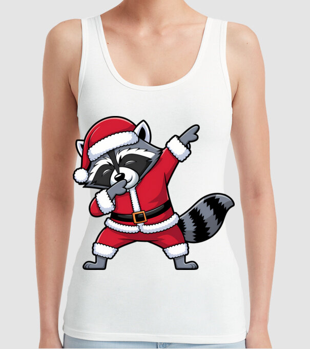 Raton Dab Xmas model alb pe tricou