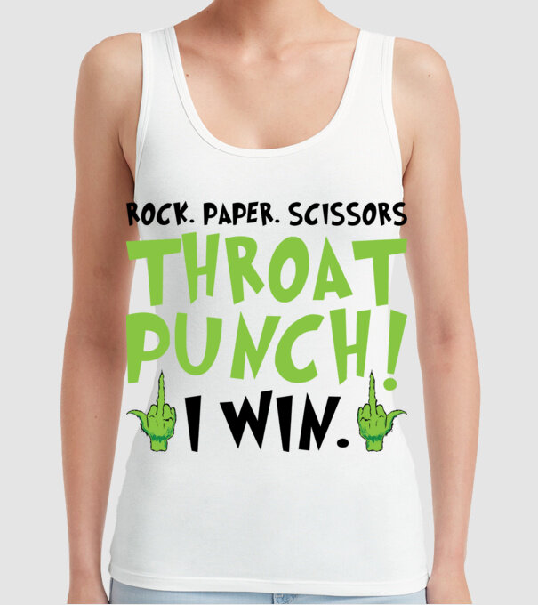 Rock paper scissors - Grinch model alb pe tricou