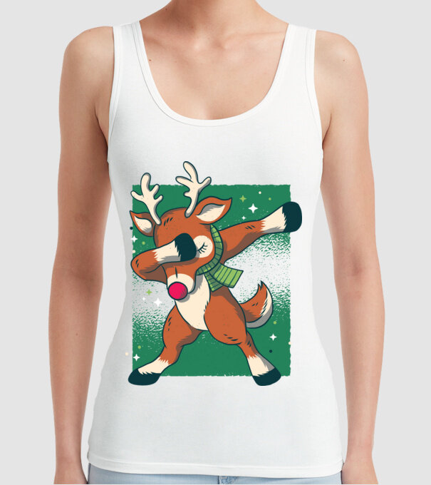 Rudolph DAB model alb pe tricou
