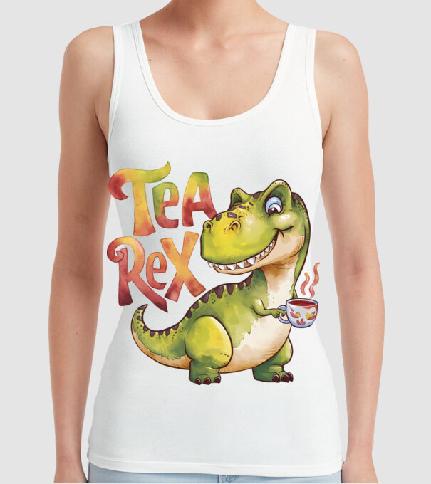 Tea Rex model alb pe tricou