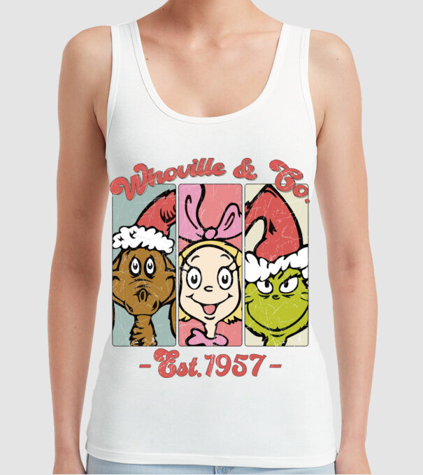 Whoville & Co. - Grinch model alb pe tricou