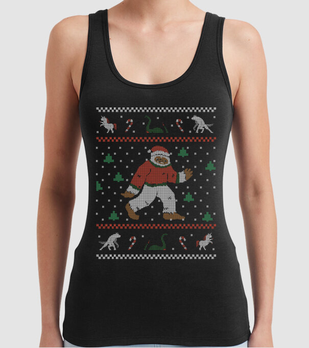 Ugly Sweater Yeti model negru pe tricou