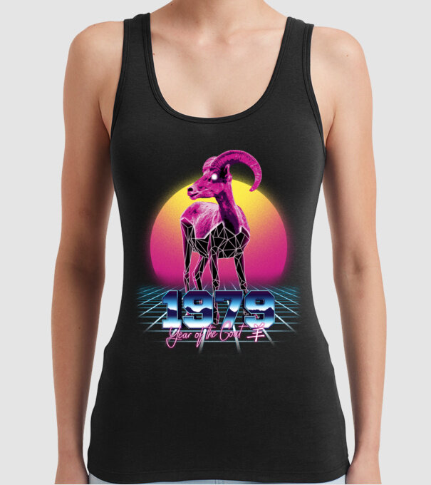 1979 Year of the Goat model negru pe tricou
