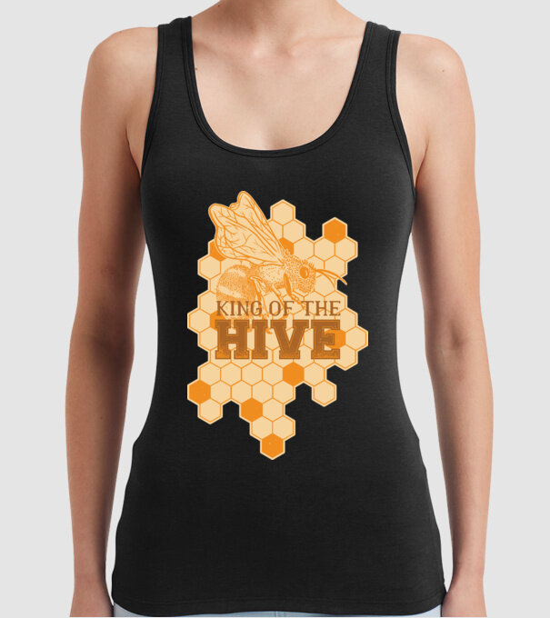 Regele stupului model negru pe tricou