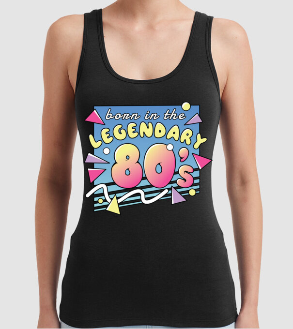 M-am născut în legendarii ani 80 model negru pe tricou