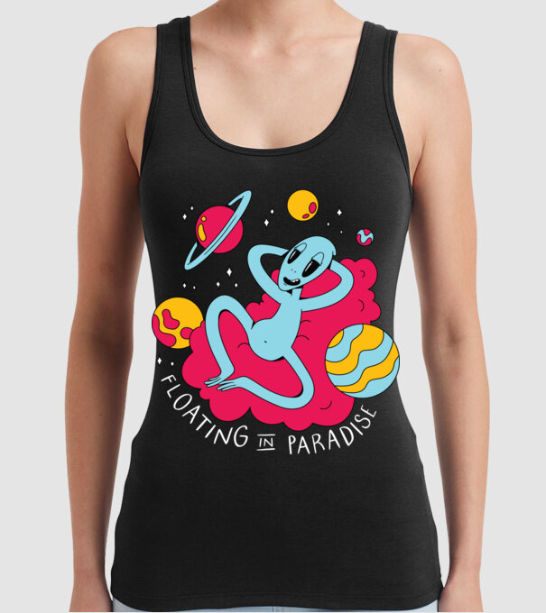 Alien Chill model negru pe tricou