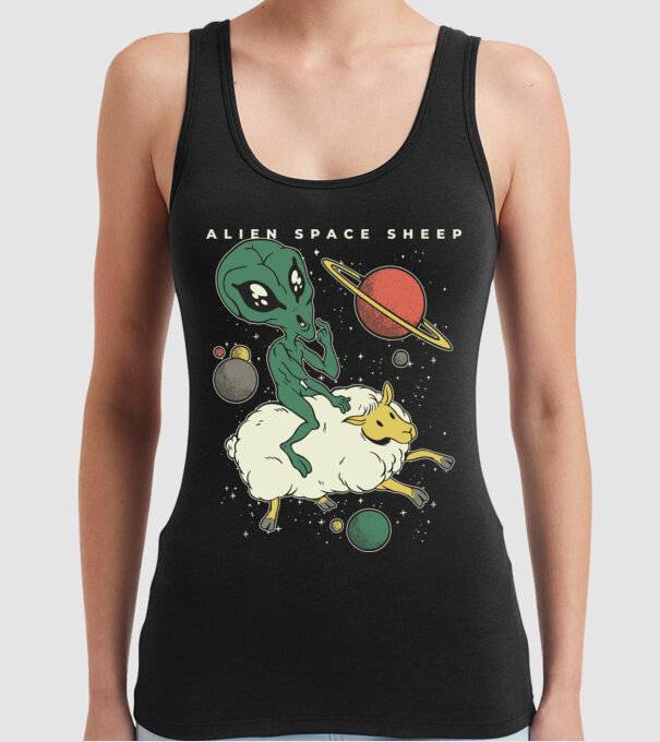 Alien În spațiu model negru pe tricou