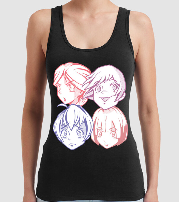 Expresii Anime model negru pe tricou