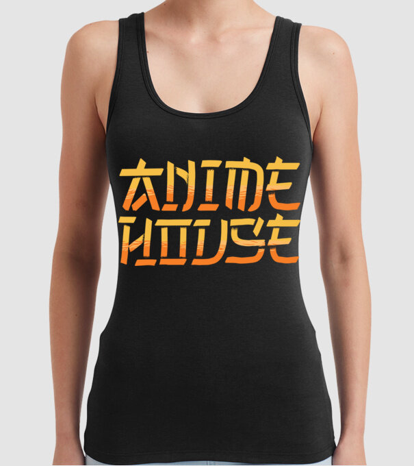 Anime House model negru pe tricou