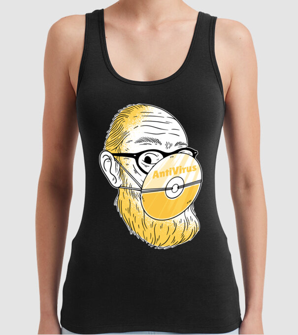 Antivirus model negru pe tricou