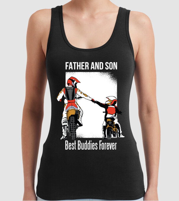 Tată și Fiu cei mai buni Prieteni - Motociclist model negru pe tricou