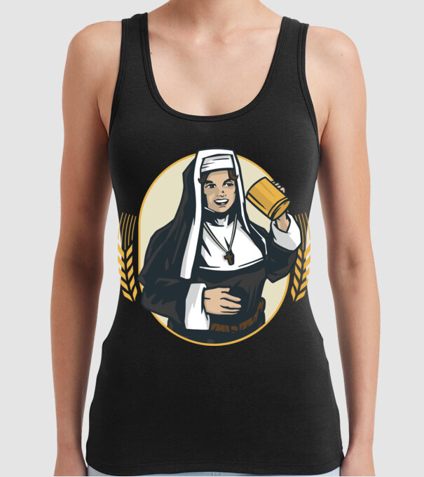 Bere Călugăriță model negru pe tricou