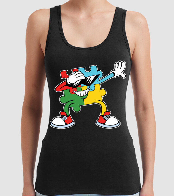 Autist DAB Puzzle model negru pe tricou
