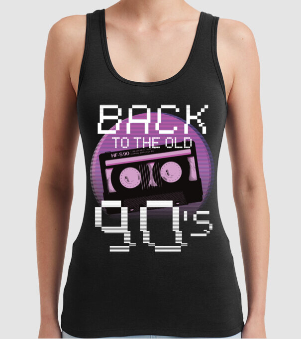'Back to the 90s Înapoi în anii ''90' model negru pe tricou