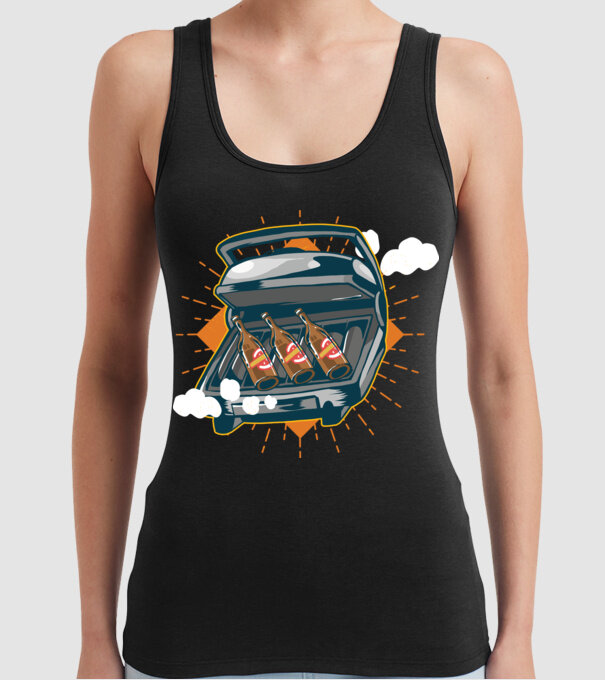 Bere BBQ model negru pe tricou