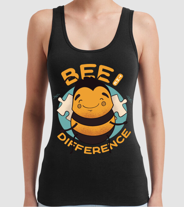 Bee the Difference - Fii tu însuți diferența model negru pe tricou