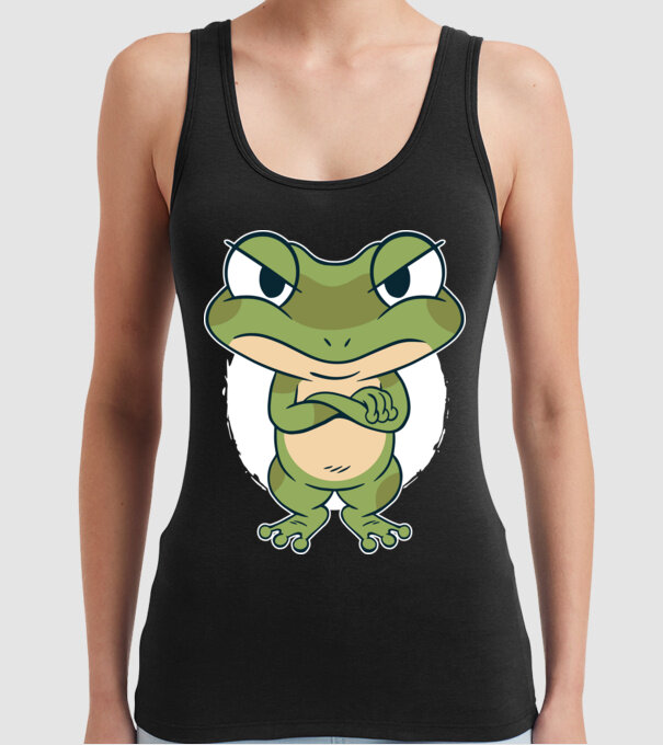 Broască model negru pe tricou