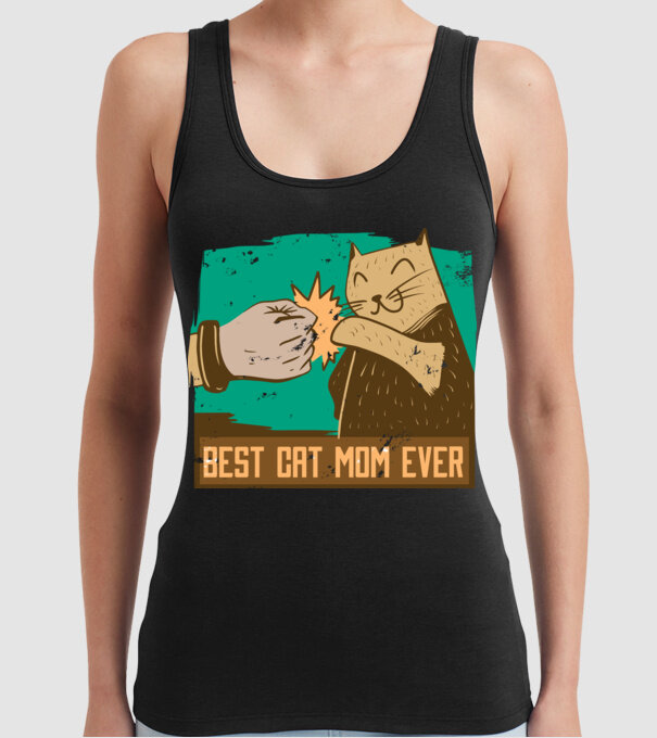 Best Cat Mom Ever - Cea mai bună mamă cu pisici model negru pe tricou
