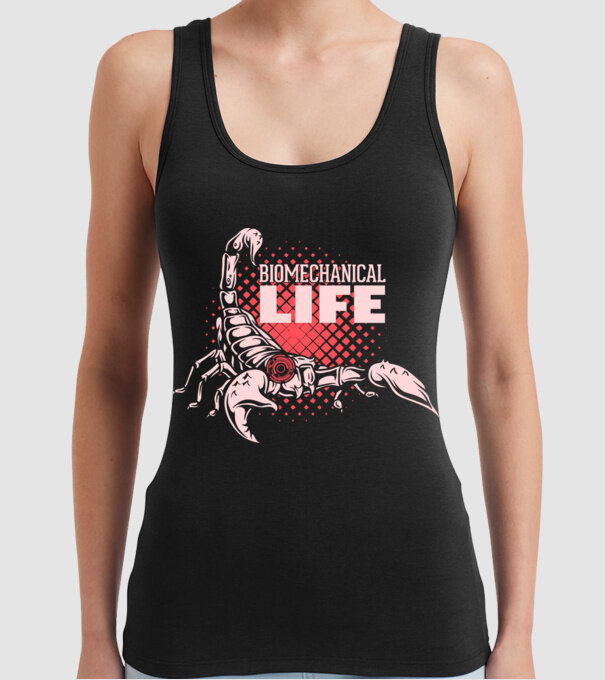 Biomechanical Life model negru pe tricou