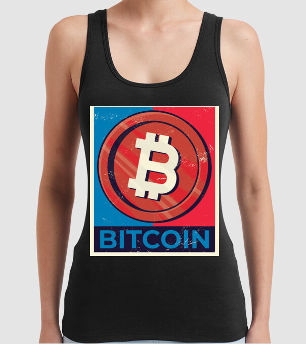 Bitcoin Criptomonedă model negru pe tricou