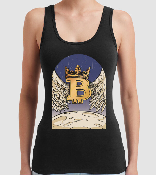 Bitcoin To The Moon Aselenizare model negru pe tricou
