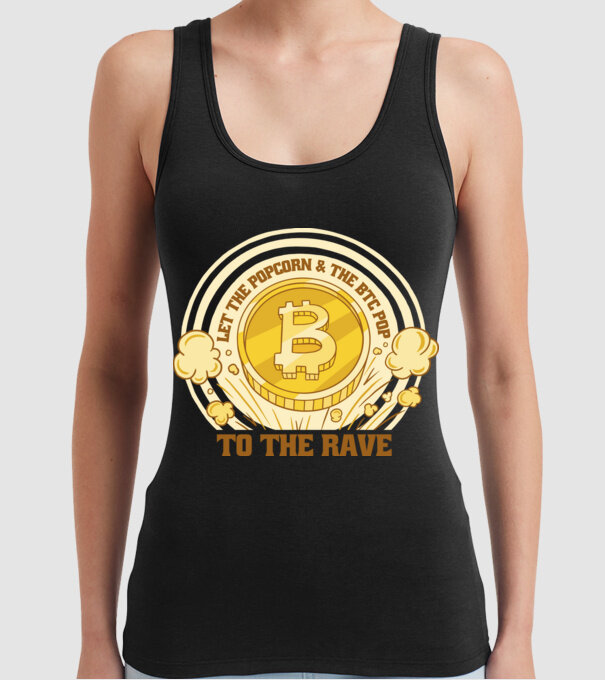 Bitcoin to the Rave model negru pe tricou