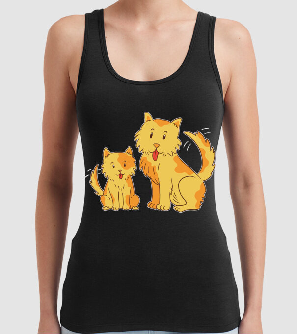 Câini fericiți model negru pe tricou