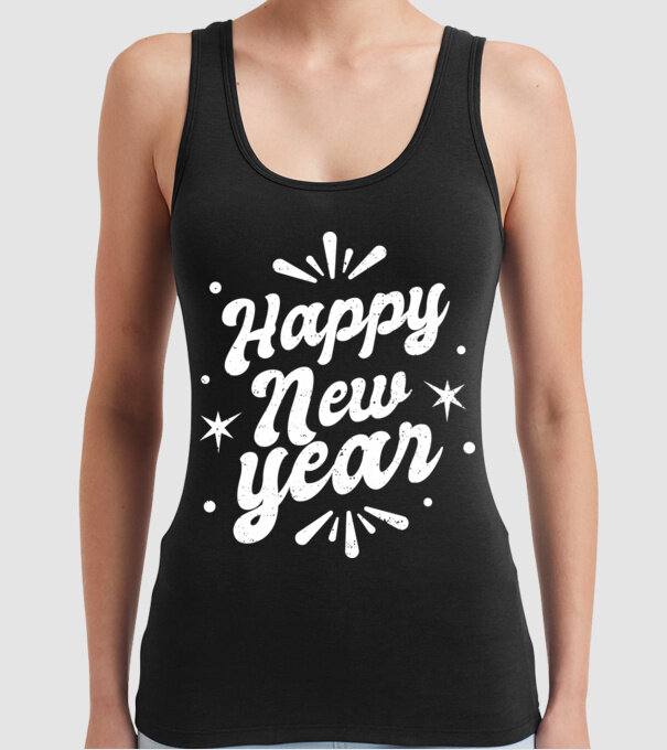 An nou fericit model negru pe tricou