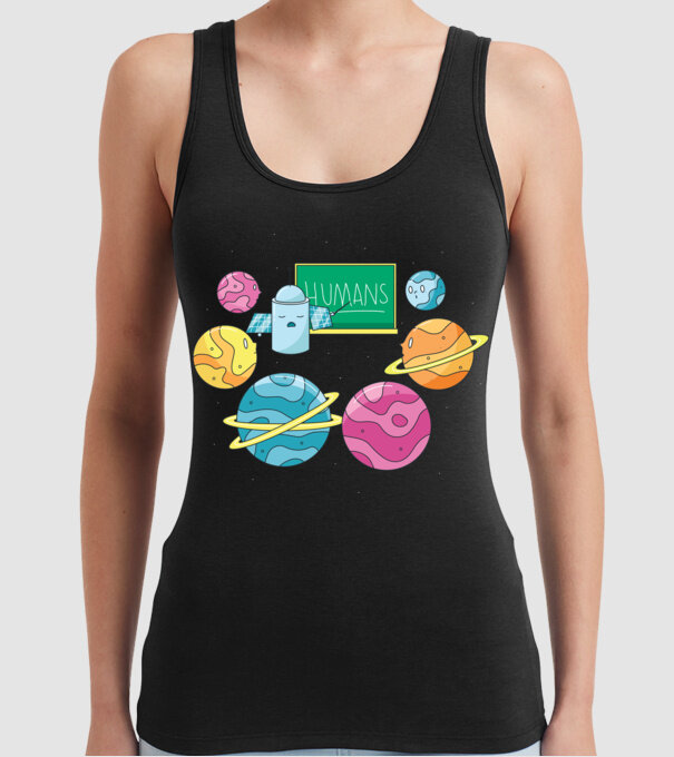 Învățarea planetelor model negru pe tricou