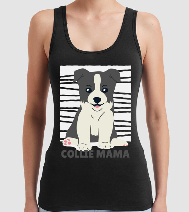 Border Collie Mamă model negru pe tricou