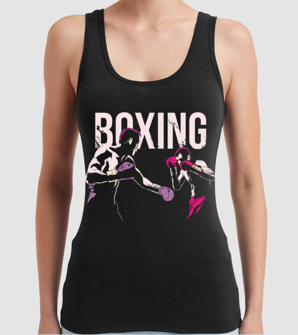 Boxing model negru pe tricou