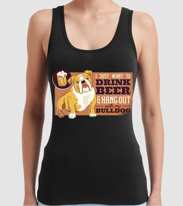 Bulldog și bere este tot ce am nevoie model negru pe tricou