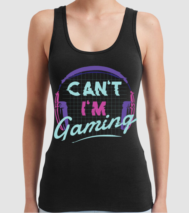 'Can''t I''m Gaming - Gamer' model negru pe tricou