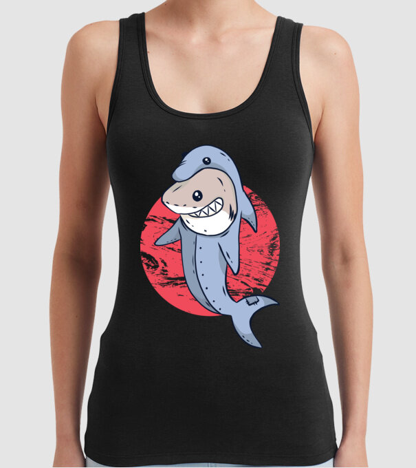 Rechin în costum de delfin model negru pe tricou
