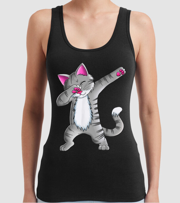Pisică DAB model negru pe tricou