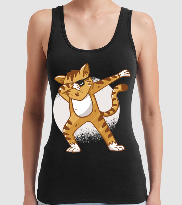 Pisică DAB model negru pe tricou