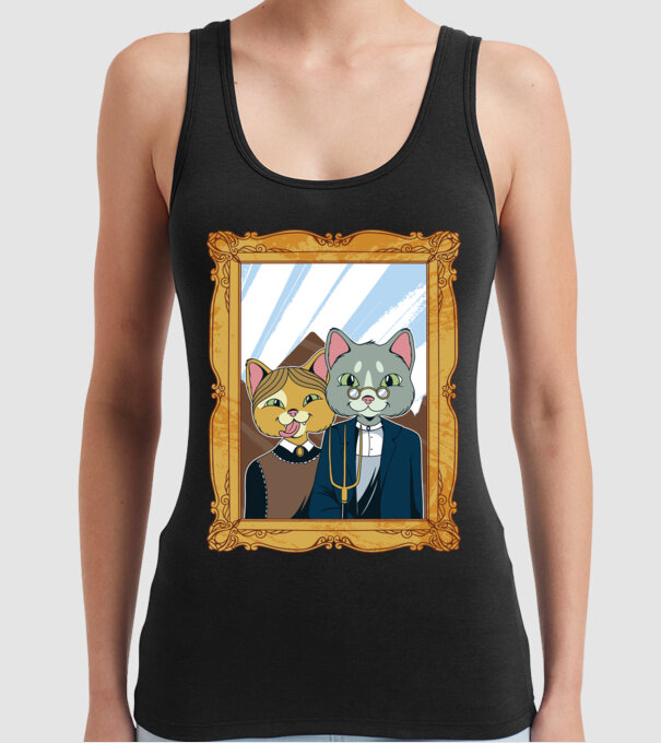 Portret Pisică model negru pe tricou