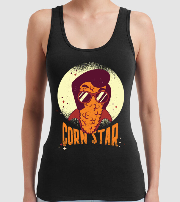 Corn Star - Porumb cu freză Elvis model negru pe tricou