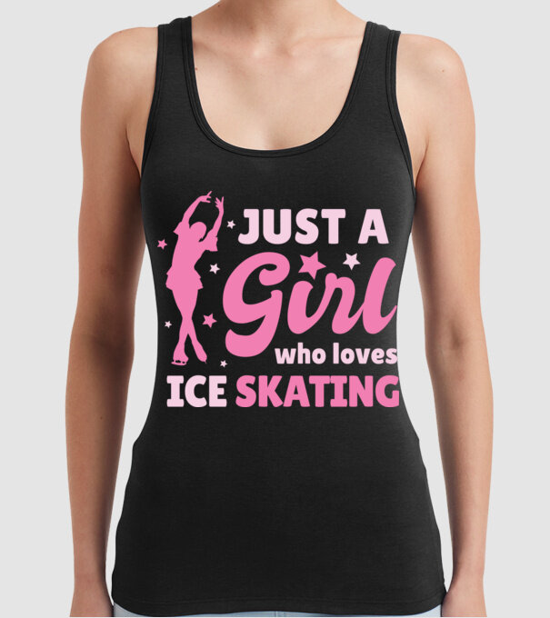Doar o fată căreia îi place să patineze model negru pe tricou