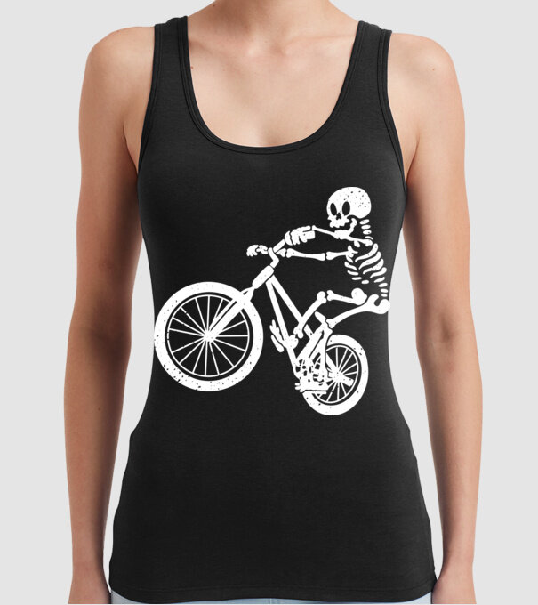 Biciclist schelet model negru pe tricou
