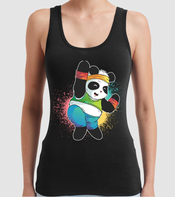 Panda drăguț Zumba model negru pe tricou