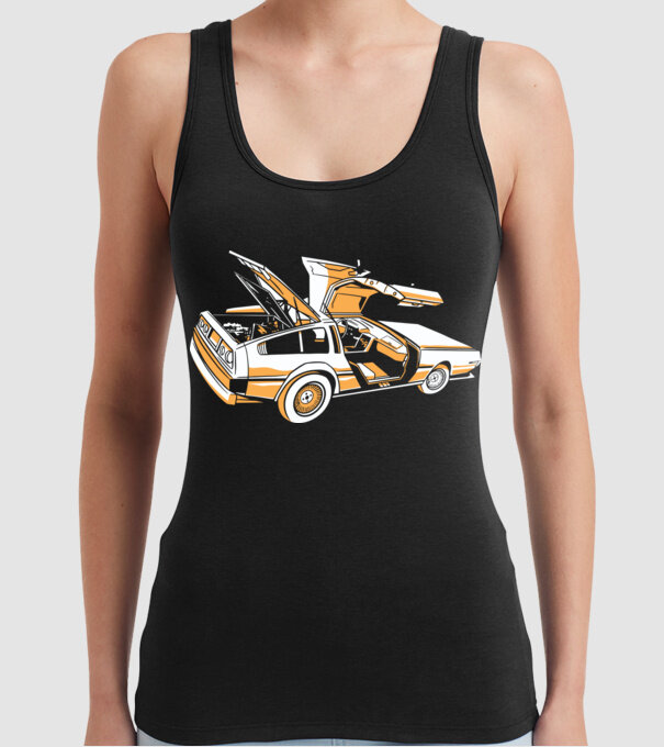 Delorian Înapoi în viitor model negru pe tricou
