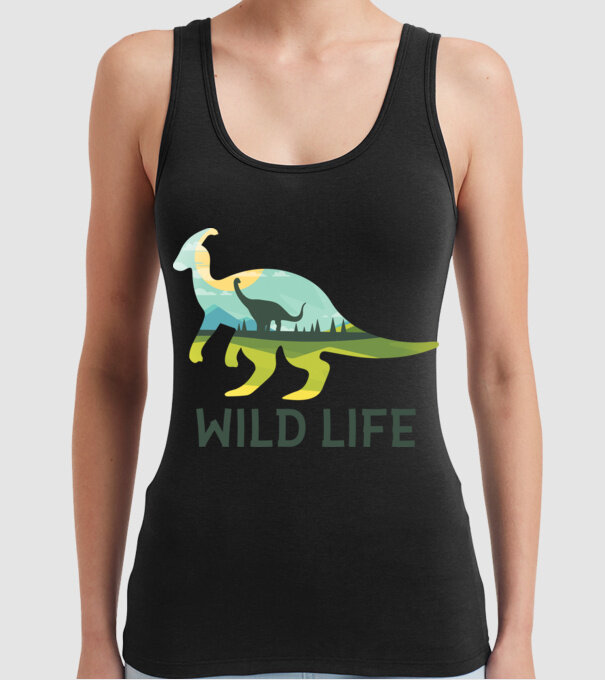 Dinosaur model negru pe tricou
