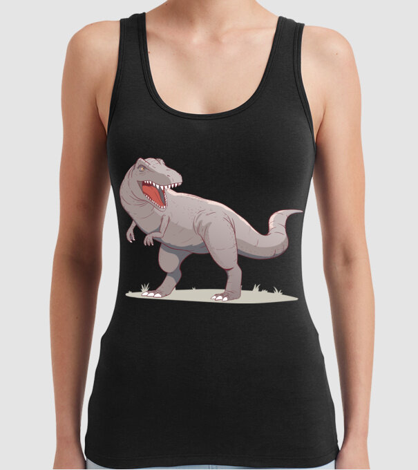 Dinozaur T-rex model negru pe tricou